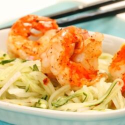 Marinated Cucumber Salad with Spicy Prawns