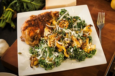 Kale Cauliflower Caesar Salad