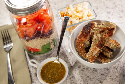 Pumpkin Crusted Chicken with Lemon Chia Dressed Salad