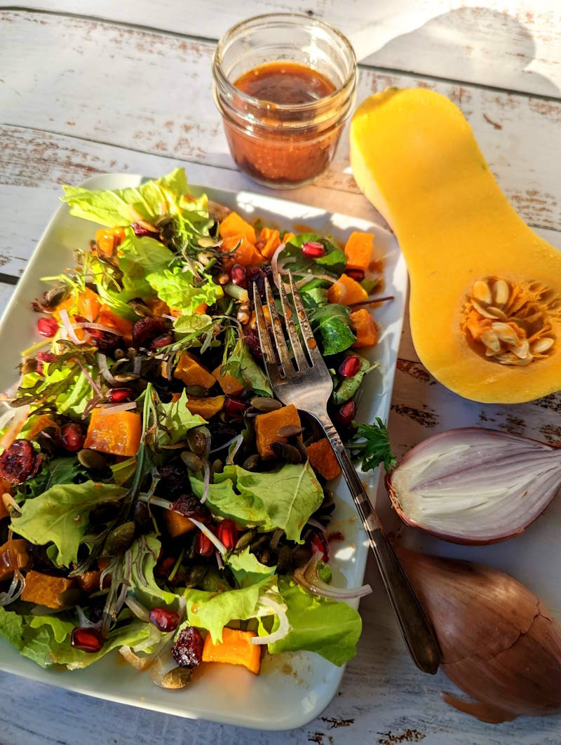Butternut Squash Salad with Smoky Maple Dressing
