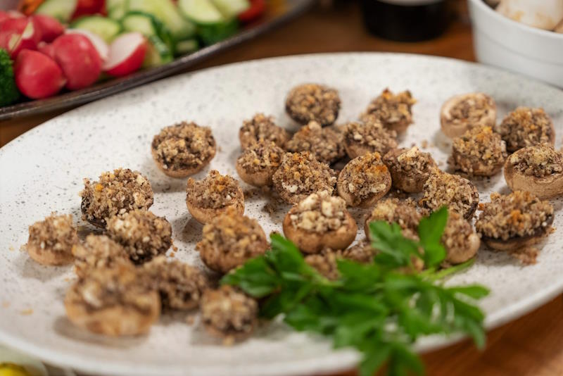 Feta-Stuffed Mushroom Caps
