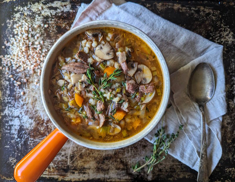 Beef, Barley & Mushroom Soup