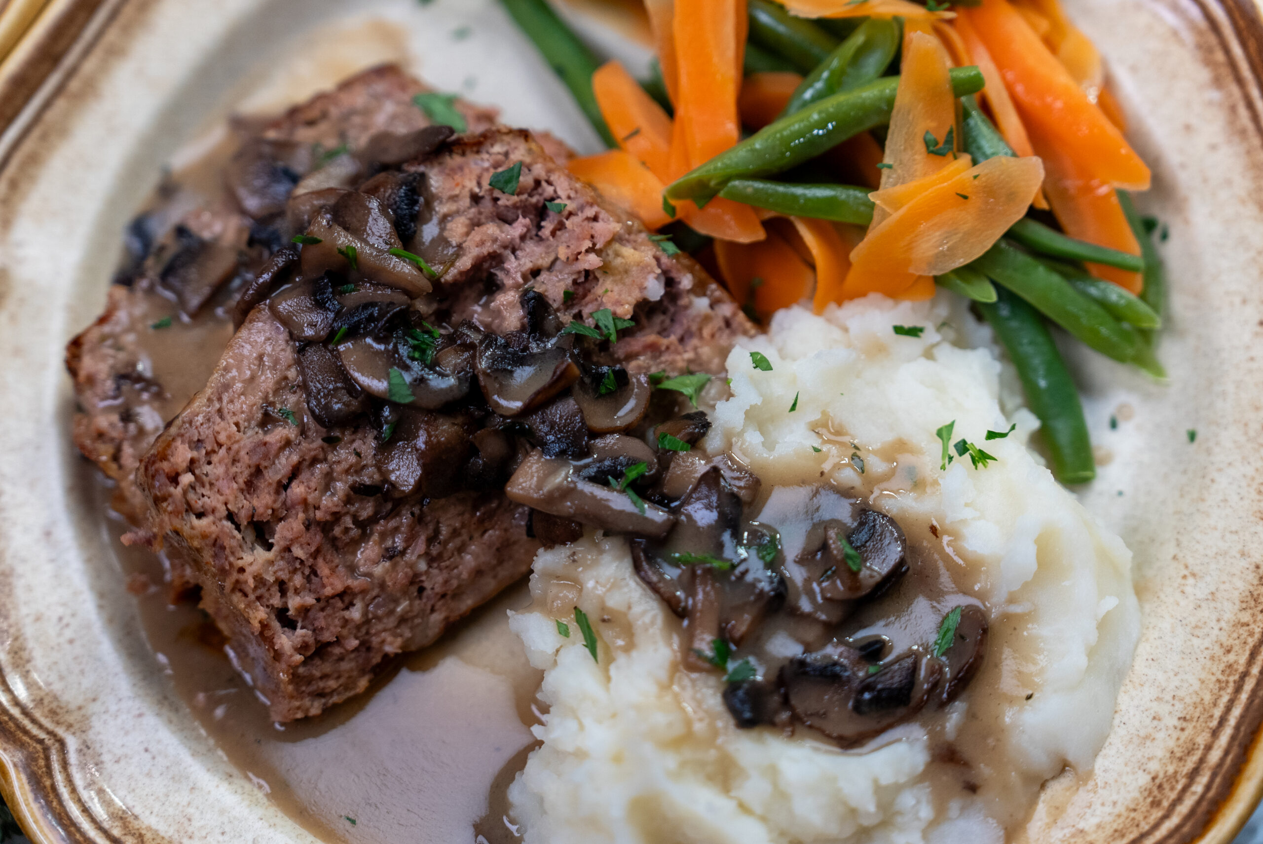 Classic Meatloaf with Mushroom Gravy